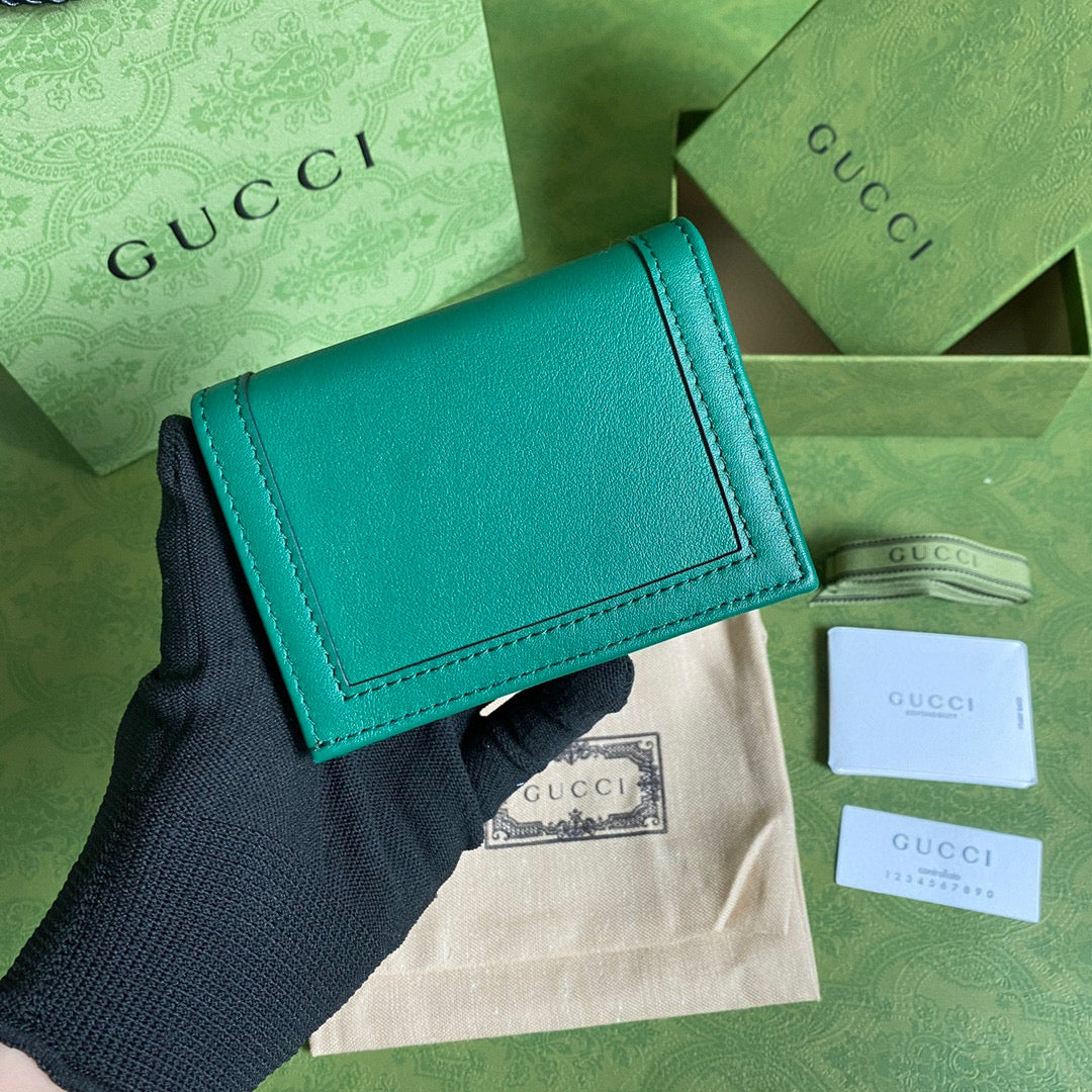 Gucci ??658244 Diana Card Case Wallet in Green