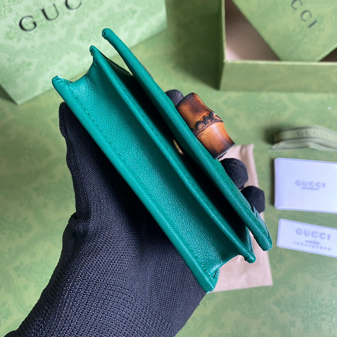 Gucci ??658244 Diana Card Case Wallet in Green