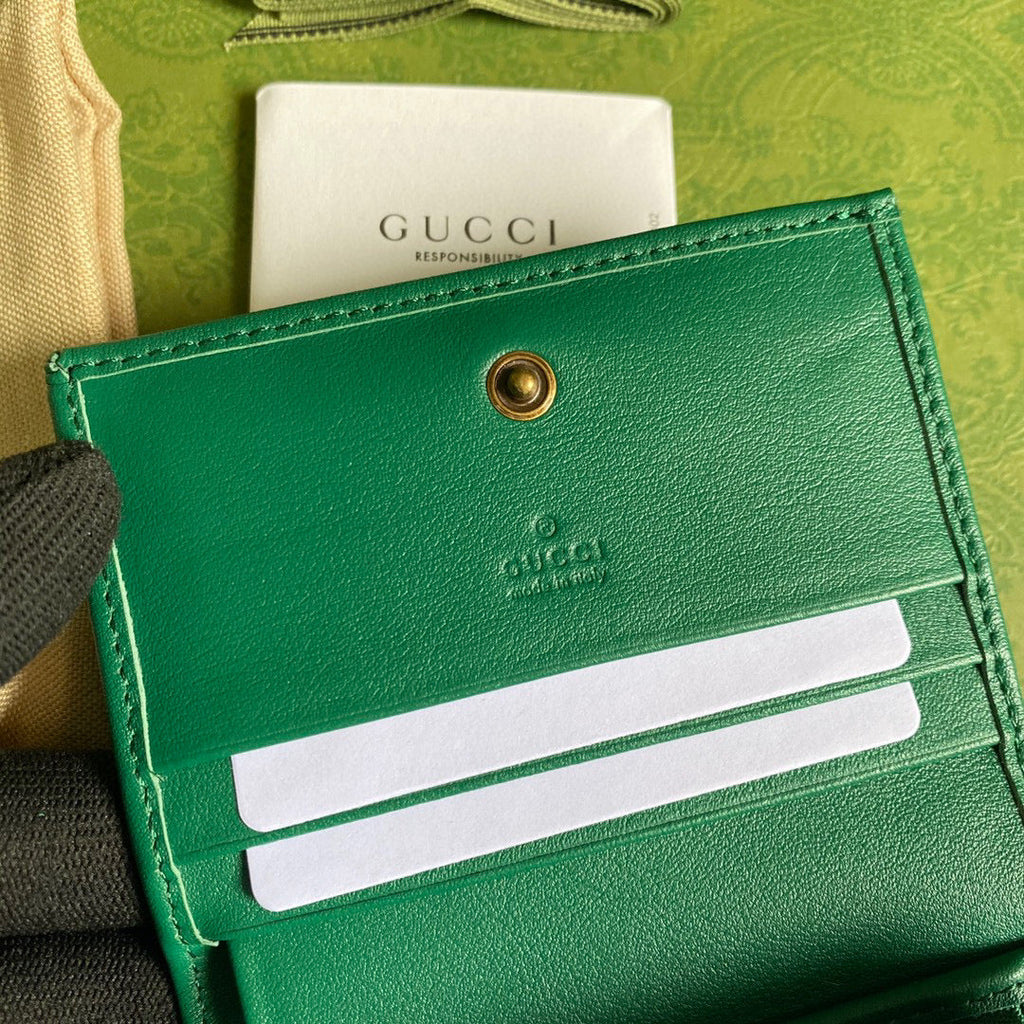 Gucci ??658244 Diana Card Case Wallet in Green