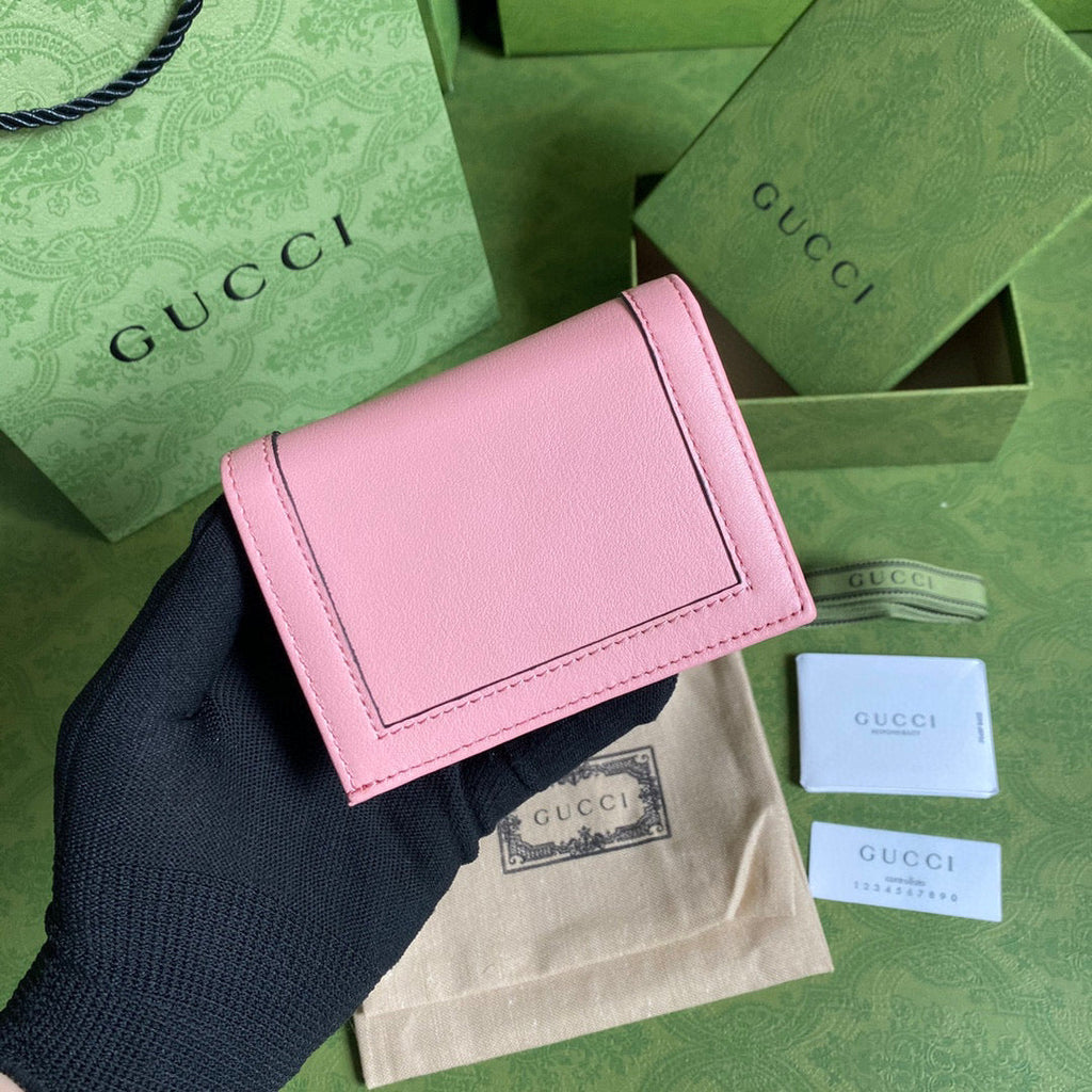Gucci ??658244 Diana Card Case Wallet in Pink