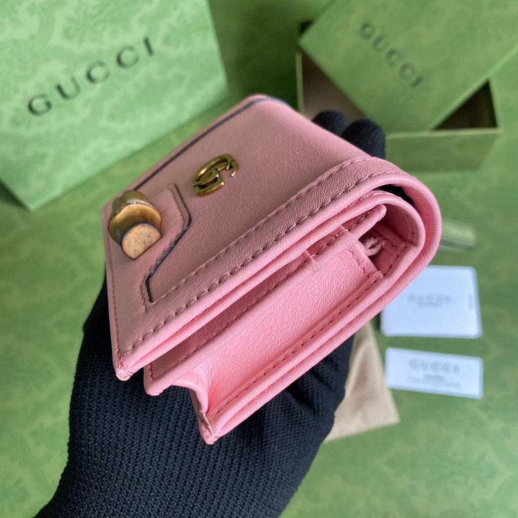 Gucci ??658244 Diana Card Case Wallet in Pink