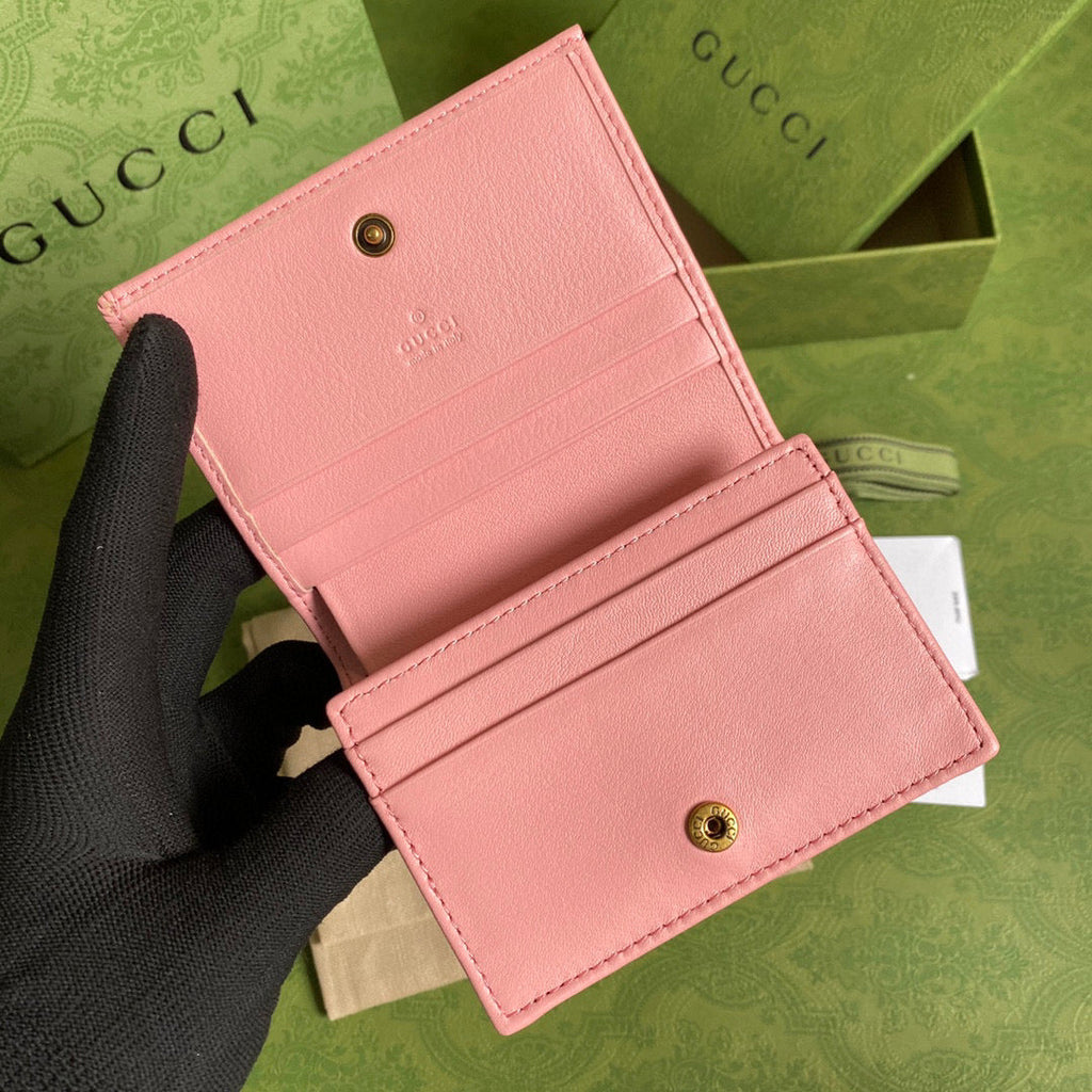 Gucci ??658244 Diana Card Case Wallet in Pink