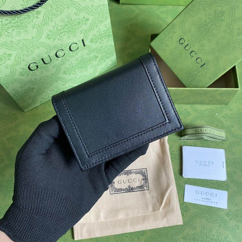 Gucci ??658244 Diana Card Case Wallet in Black