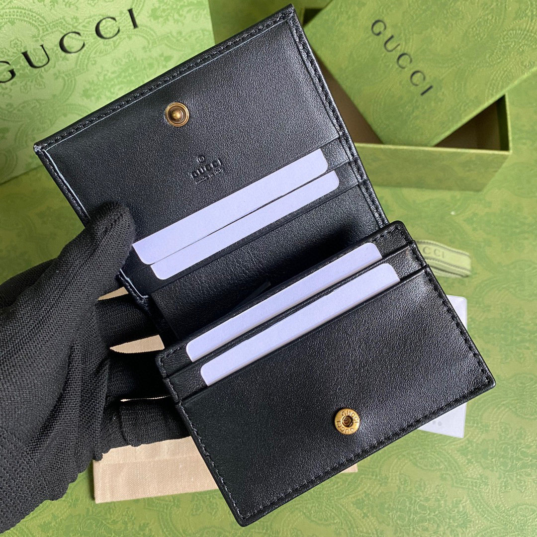 Gucci ??658244 Diana Card Case Wallet in Black