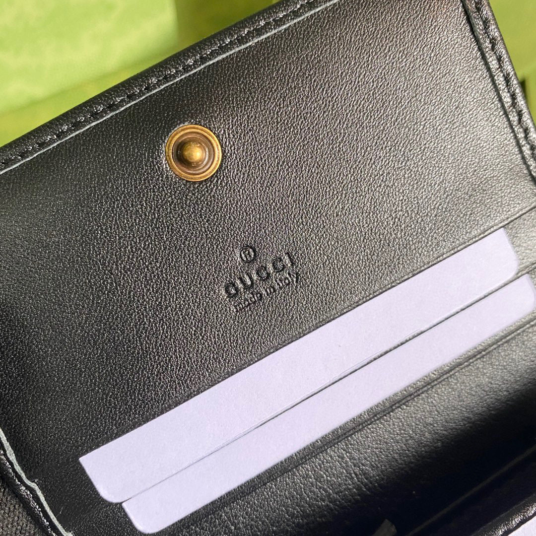 Gucci ??658244 Diana Card Case Wallet in Black