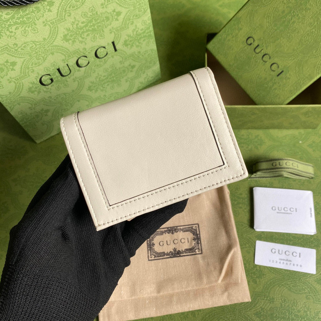 Gucci ??658244 Diana Card Case Wallet in White