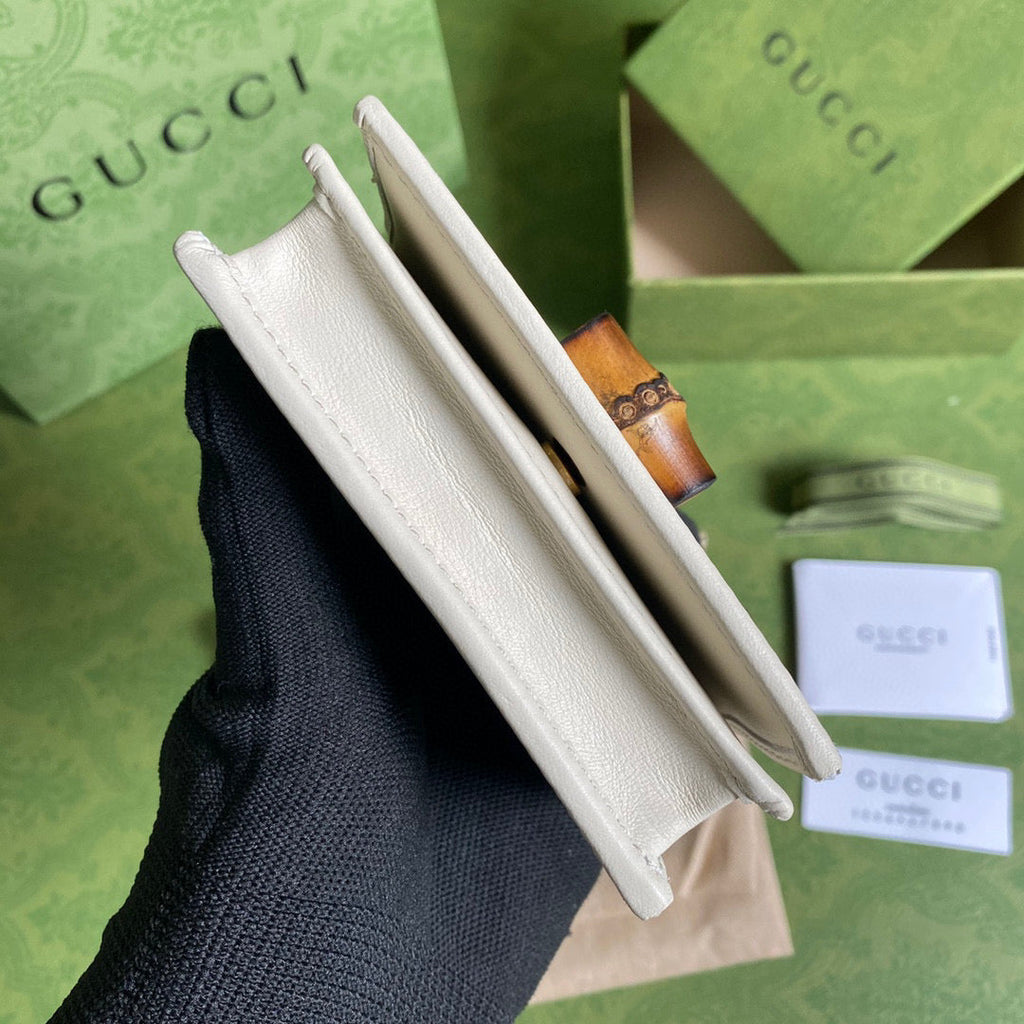 Gucci ??658244 Diana Card Case Wallet in White
