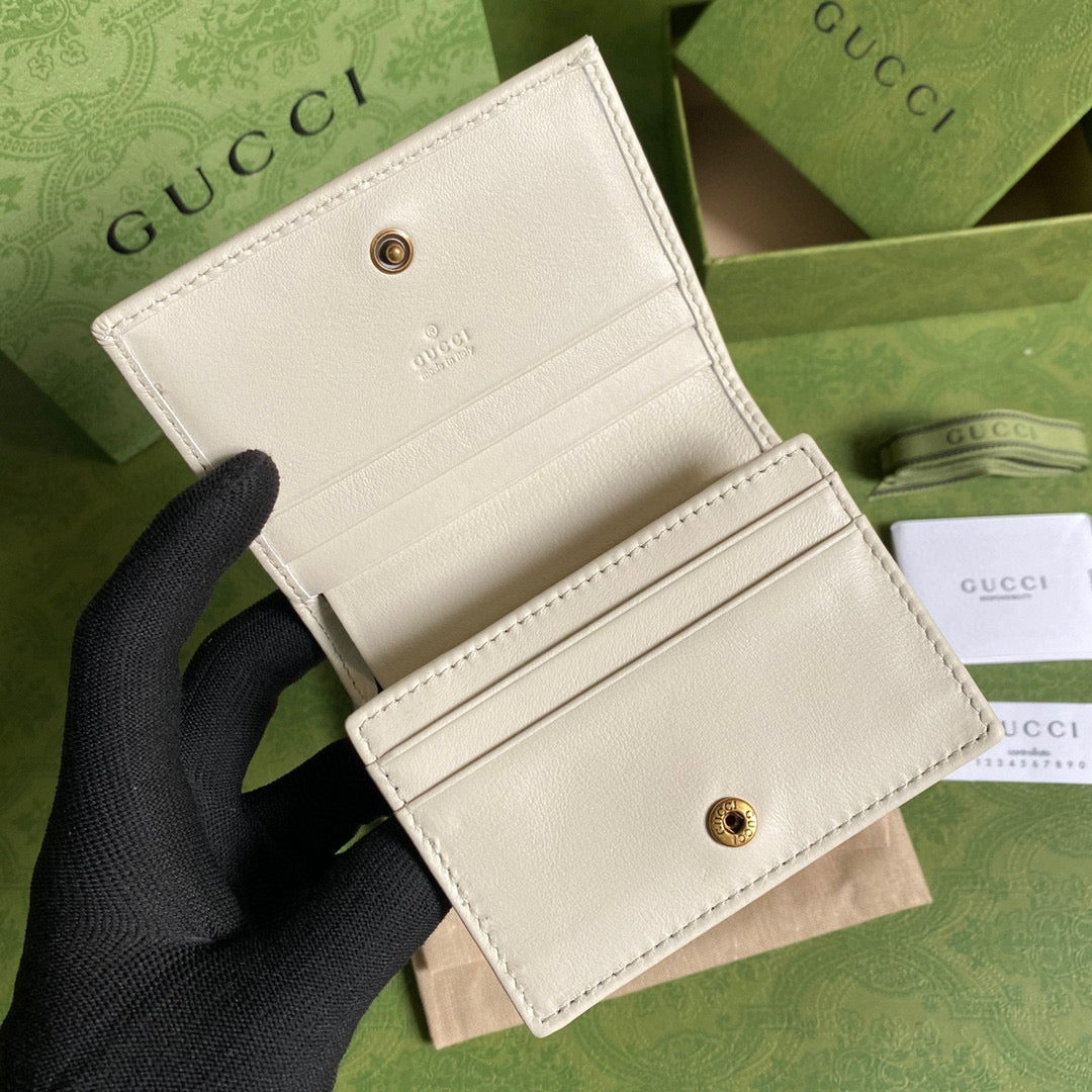 Gucci ??658244 Diana Card Case Wallet in White