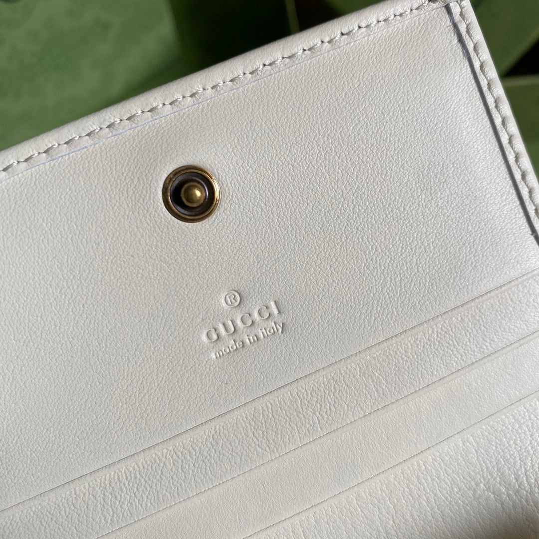 Gucci ??658244 Diana Card Case Wallet in White