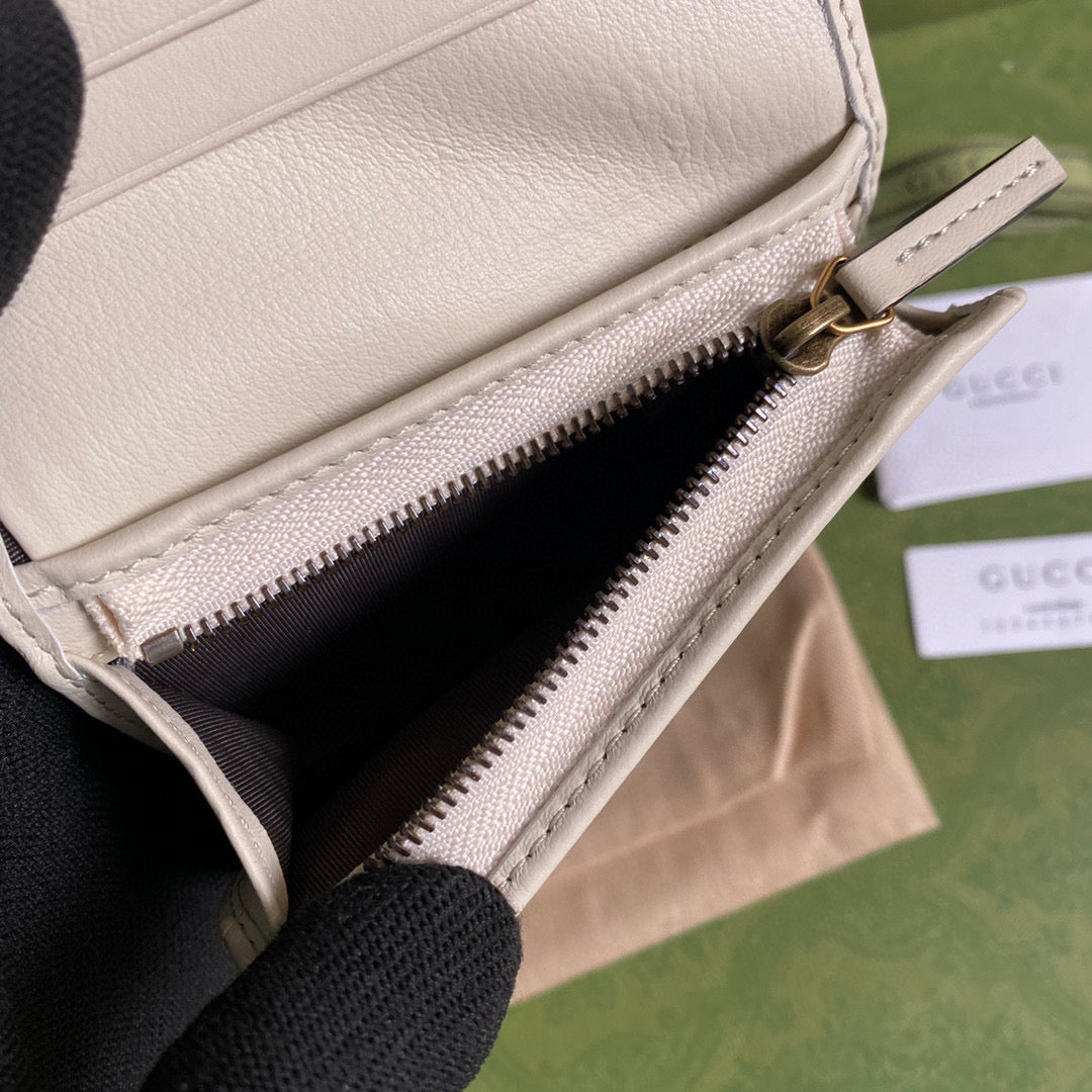 Gucci ??658244 Diana Card Case Wallet in White
