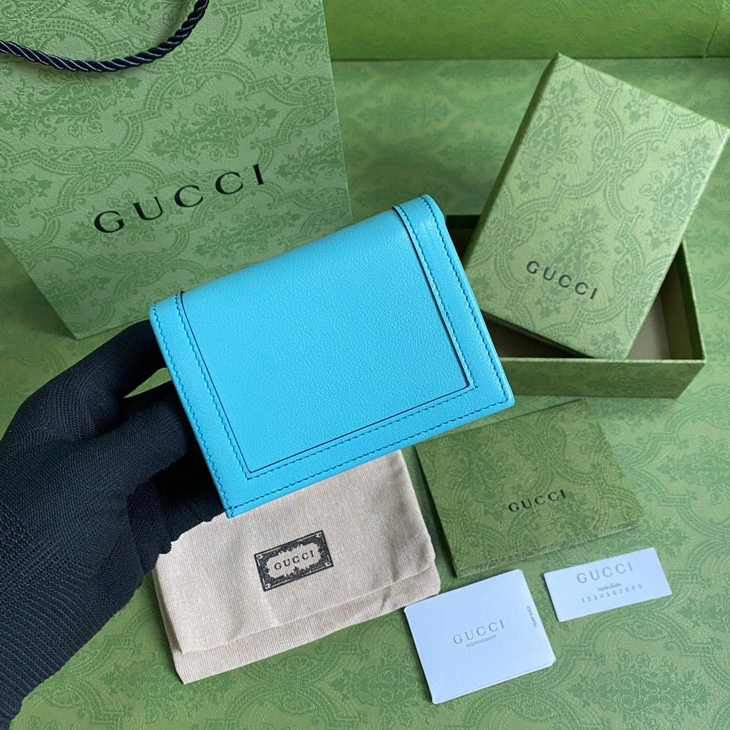 Gucci ??658244 Diana Card Case Wallet in Blue