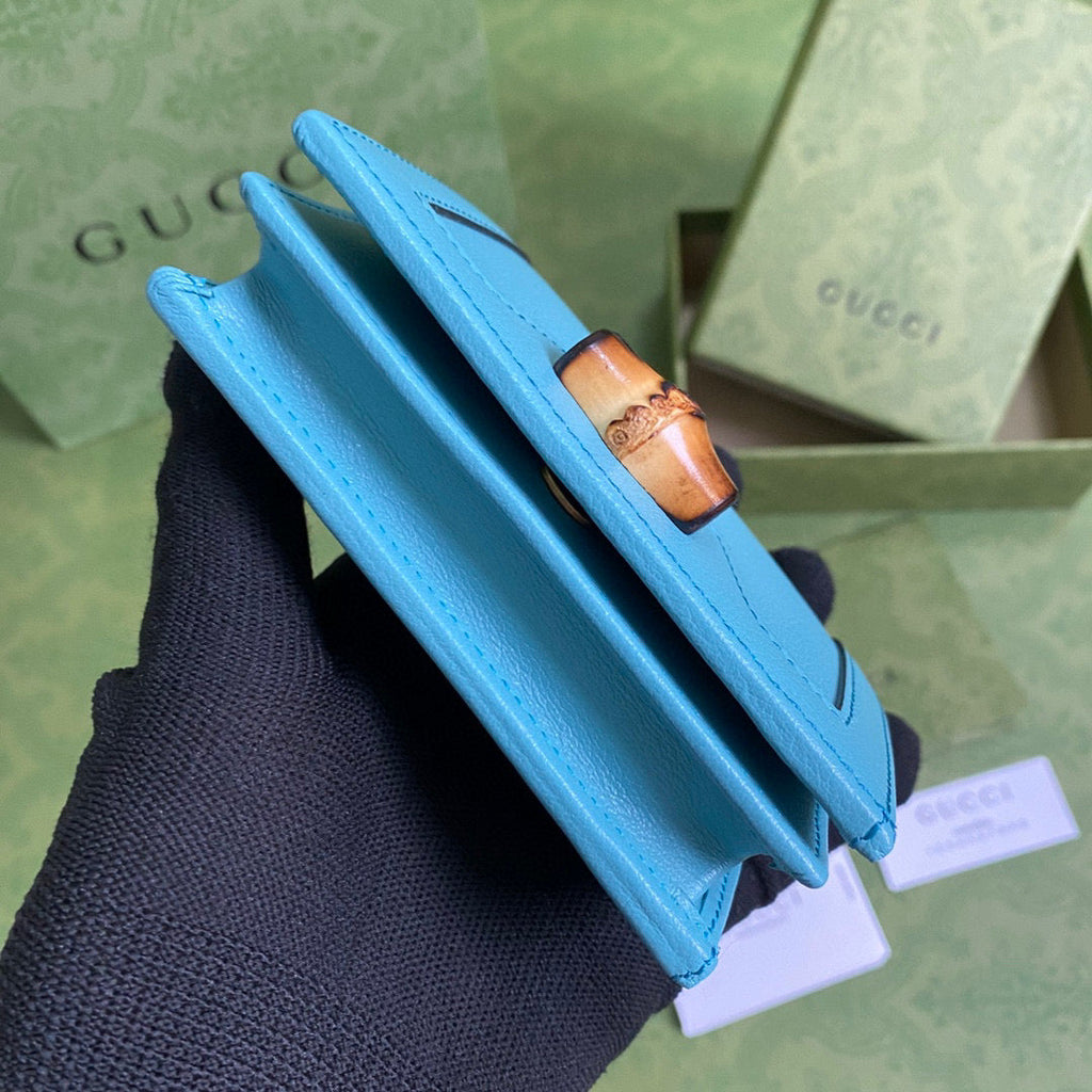 Gucci ??658244 Diana Card Case Wallet in Blue