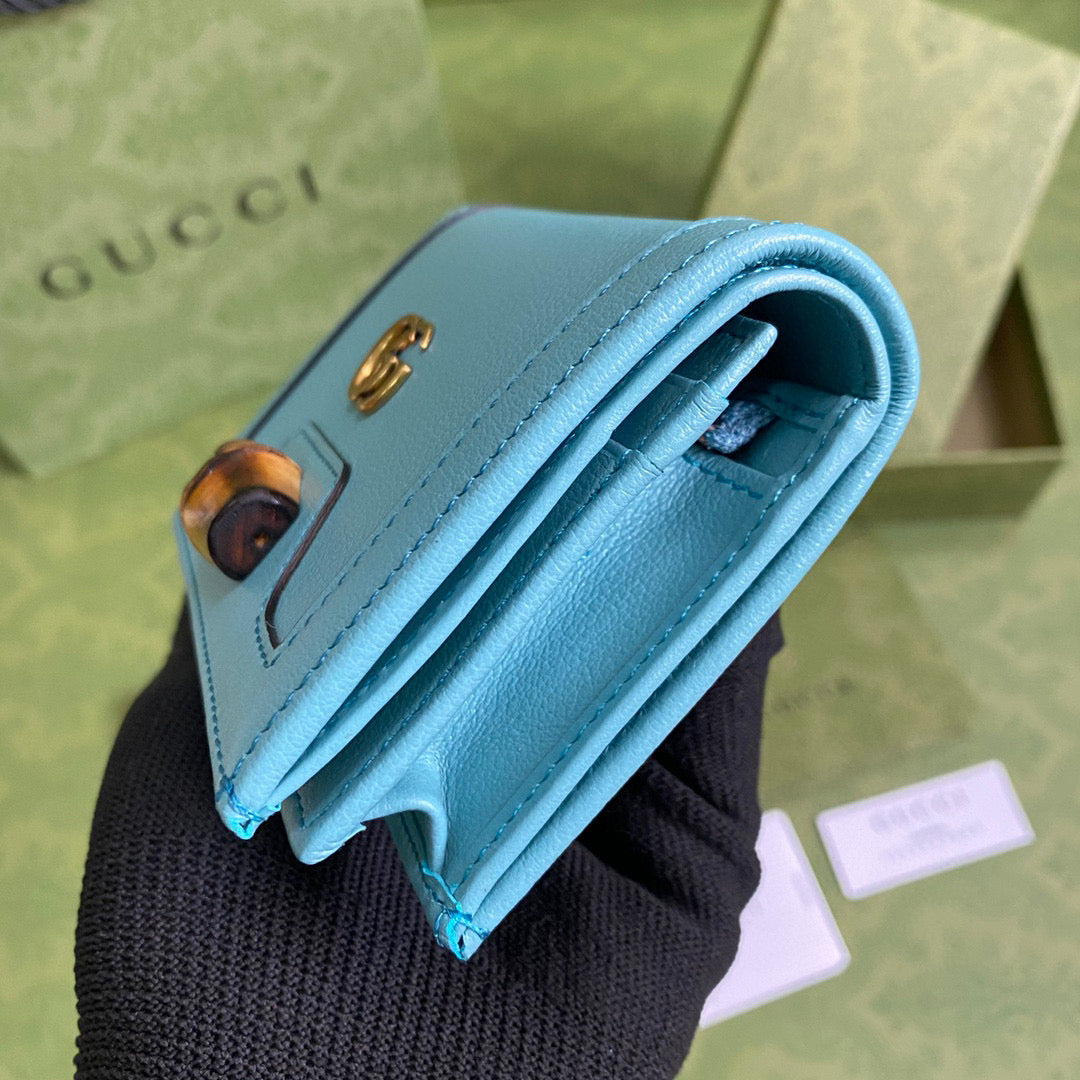 Gucci ??658244 Diana Card Case Wallet in Blue