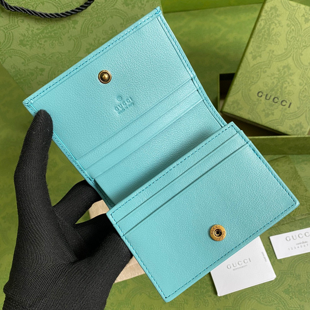 Gucci ??658244 Diana Card Case Wallet in Blue