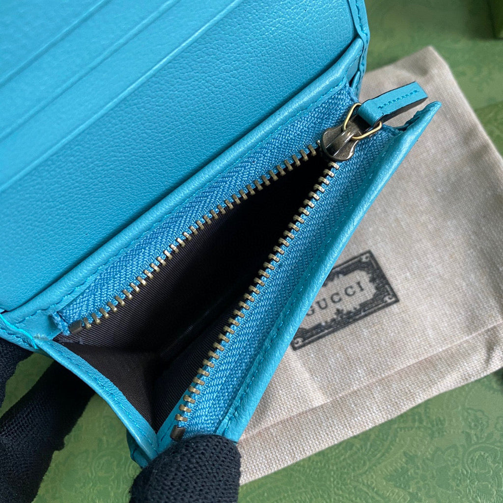 Gucci ??658244 Diana Card Case Wallet in Blue