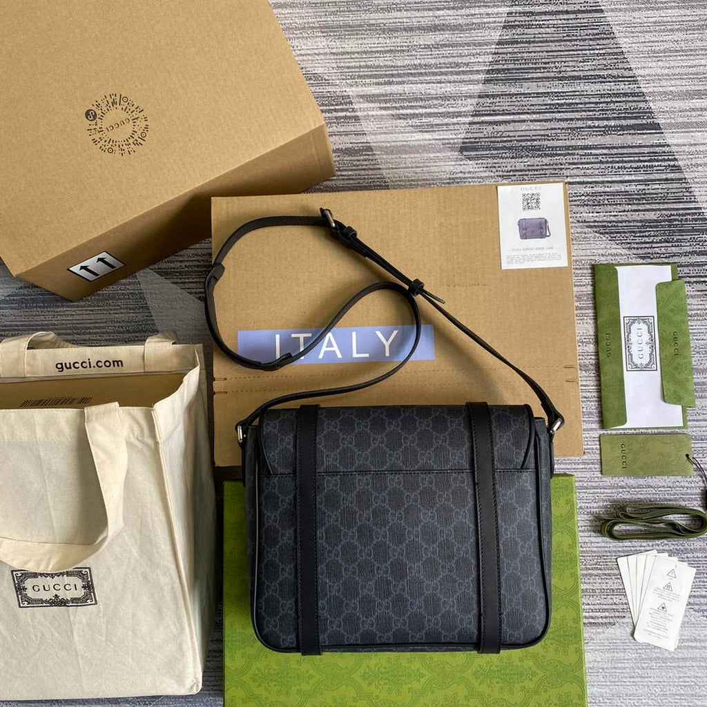 Gucci 658542 GG Messenger Bag Black