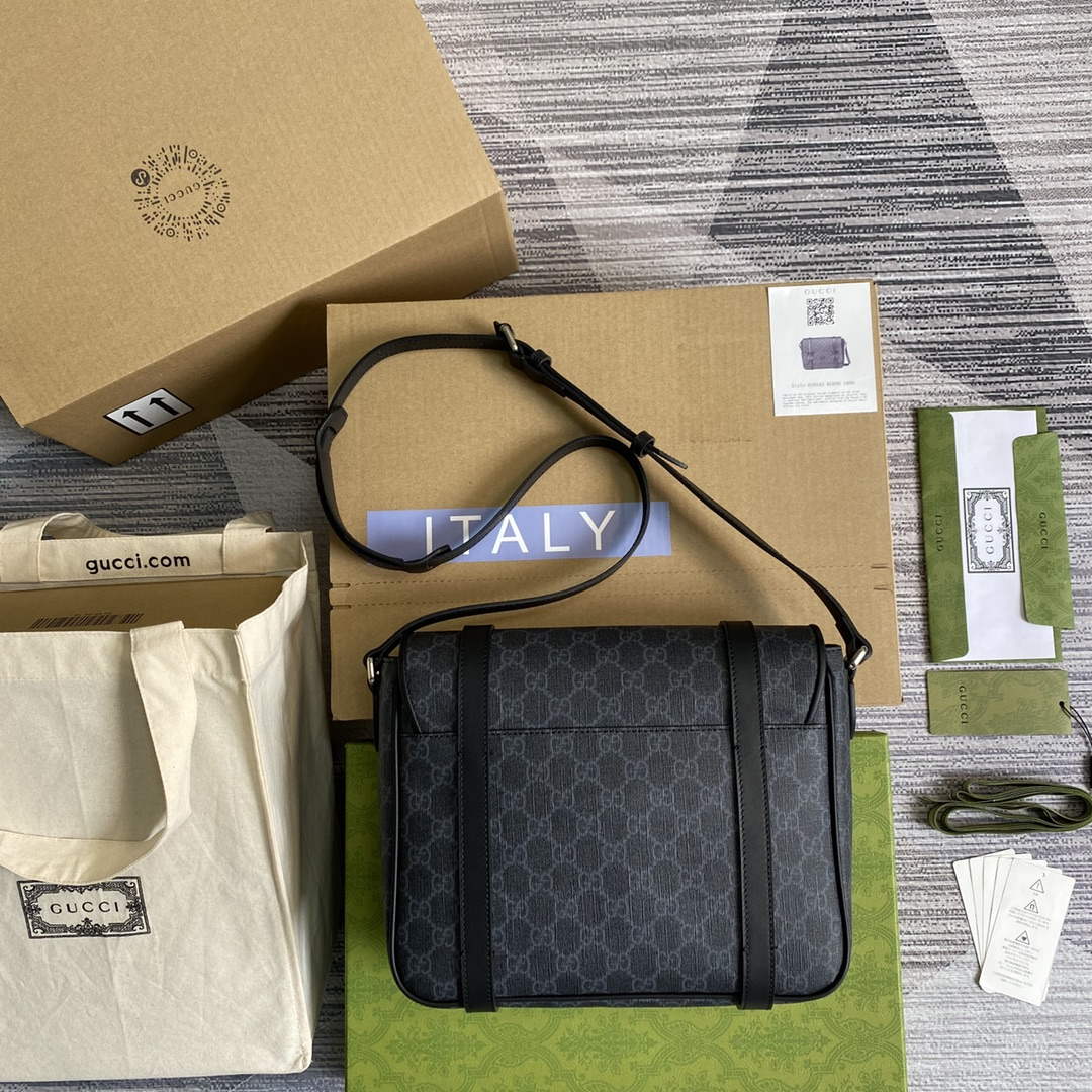 Gucci 658542 GG Messenger Bag Black