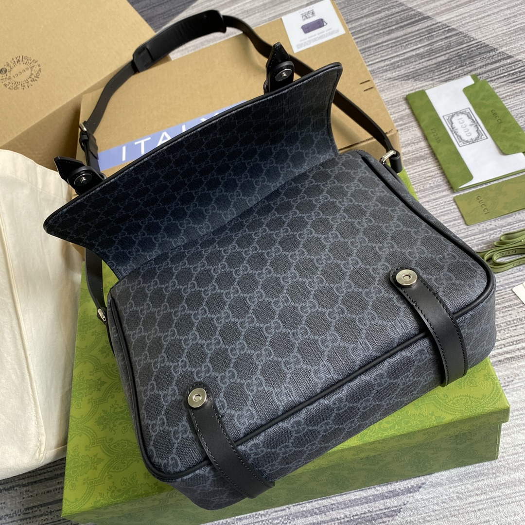 Gucci 658542 GG Messenger Bag Black
