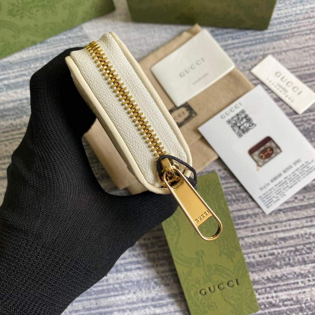 Gucci ?a€?58549 Gucci Horsebit 1955 Card Case White