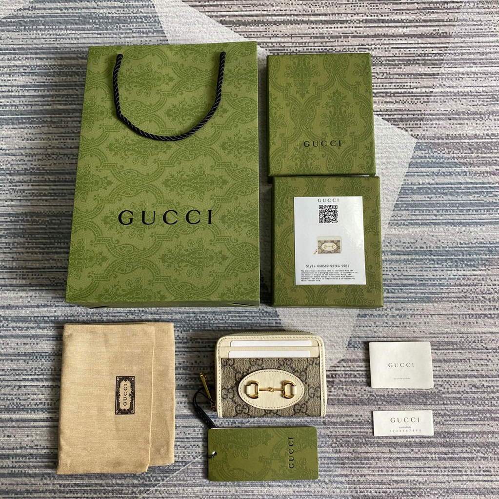 Gucci ?a€?58549 Gucci Horsebit 1955 Card Case White