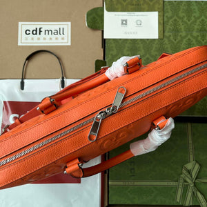 Gucci 658573 Men's Jumbo GG Briefcase Bag Orange - Default Title - View 3