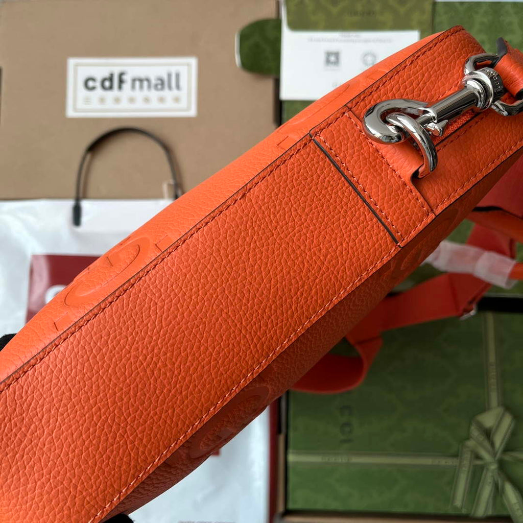 Gucci 658573 Men's Jumbo GG Briefcase Bag Orange