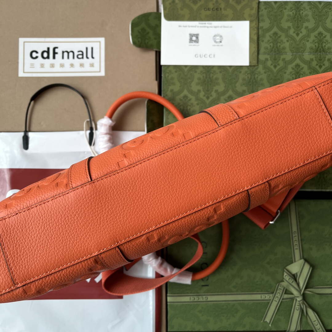 Gucci 658573 Men's Jumbo GG Briefcase Bag Orange