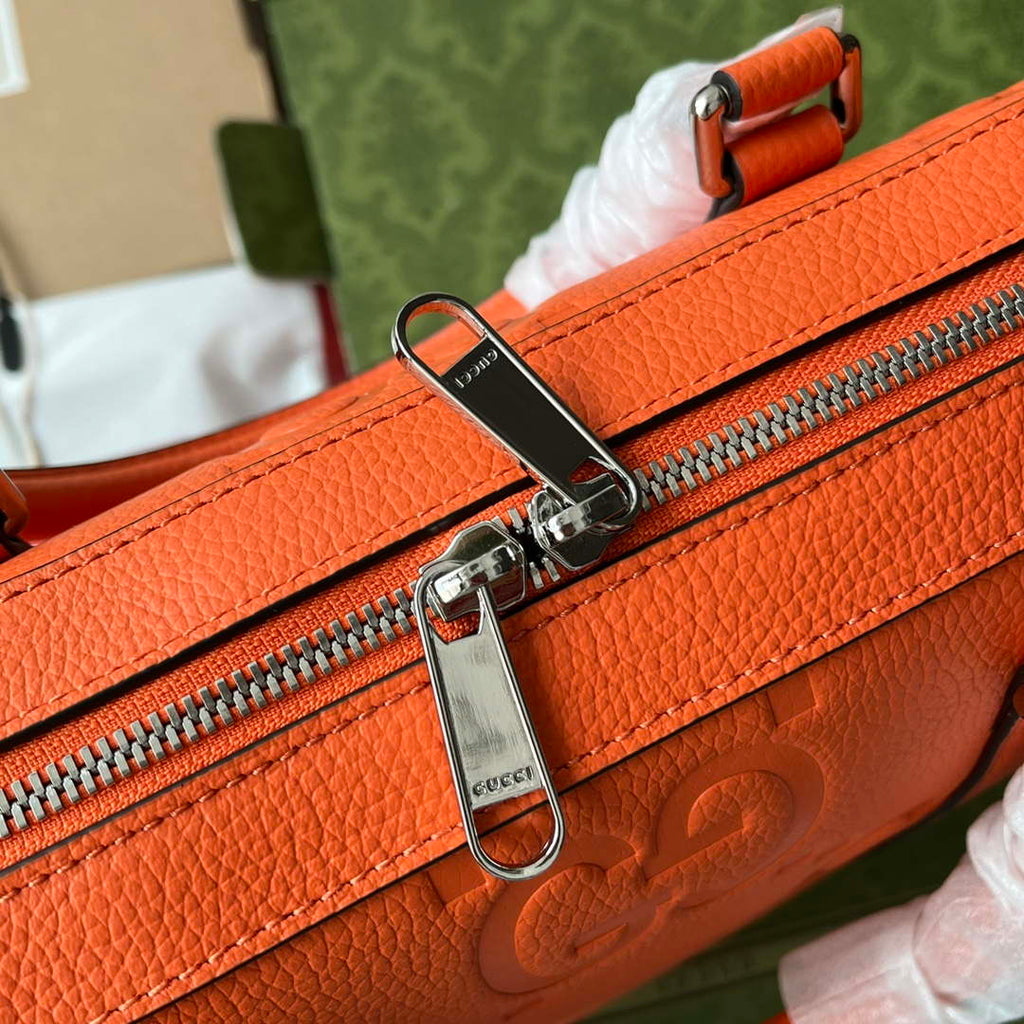 Gucci 658573 Men's Jumbo GG Briefcase Bag Orange