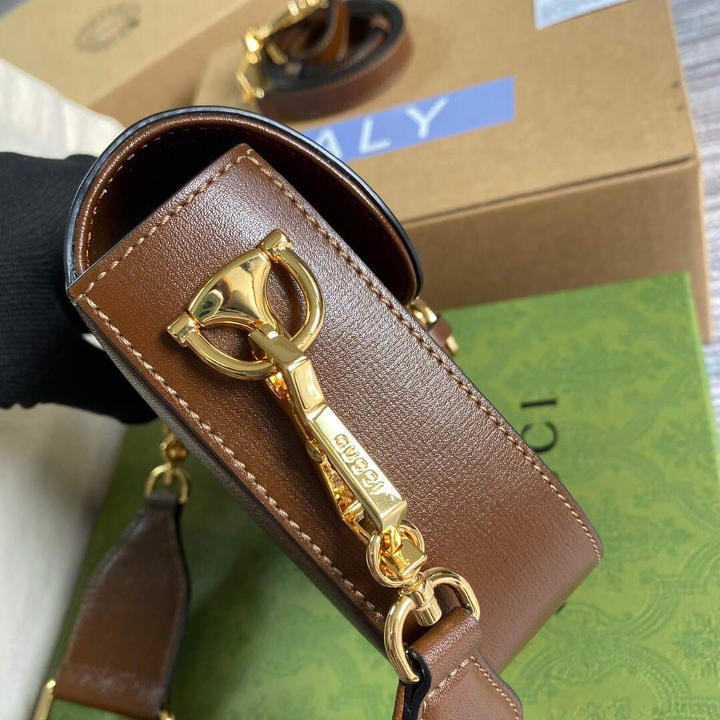 Gucci 658574 Gucci Horsebit 1955 Mini Bag Brown