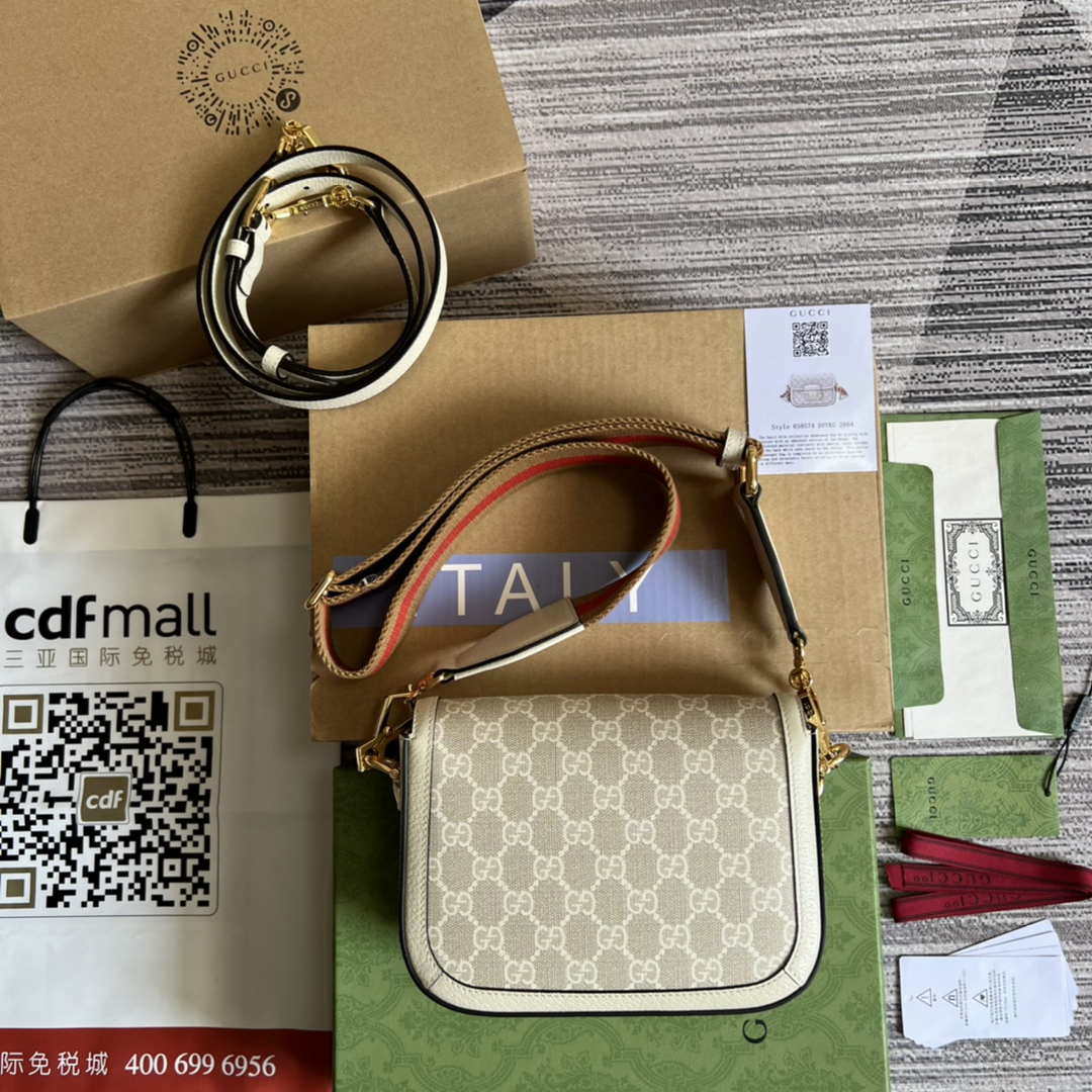 Gucci 658574 Gucci Horsebit 1955 Mini Bag beige leather - Default Title - View 2