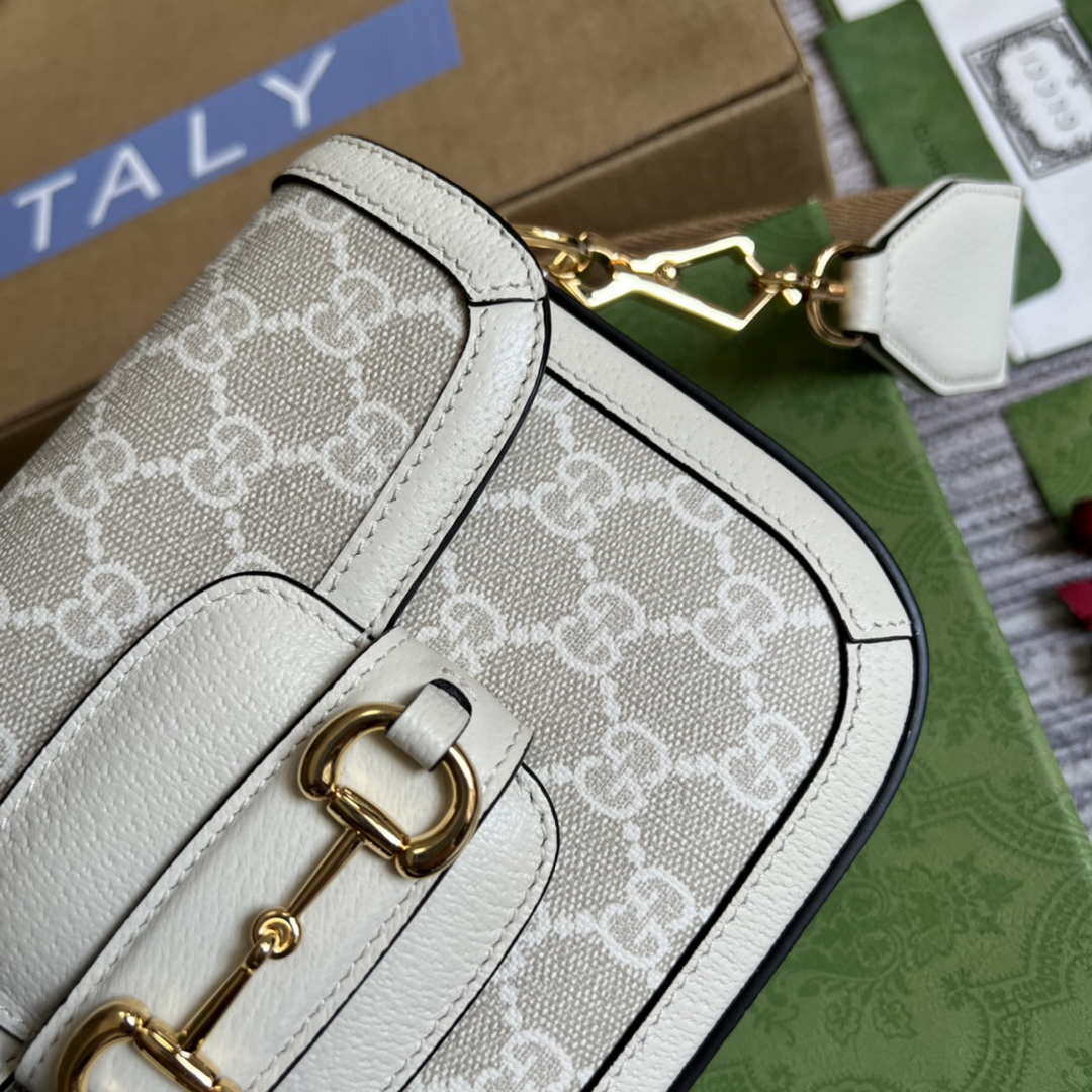 Gucci 658574 Gucci Horsebit 1955 Mini Bag beige leather - Default Title - View 5