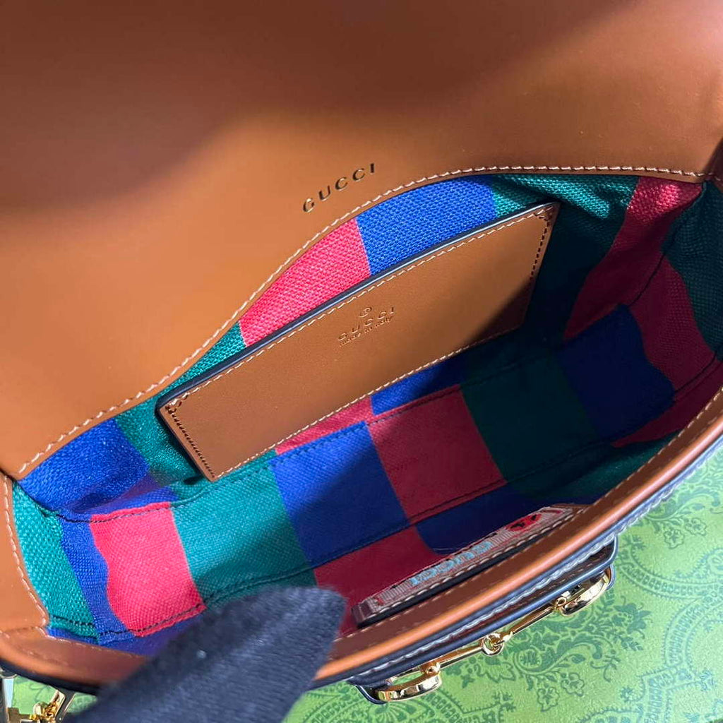 Gucci 658574 Gucci Horsebit 1955 Mini Bag Blue