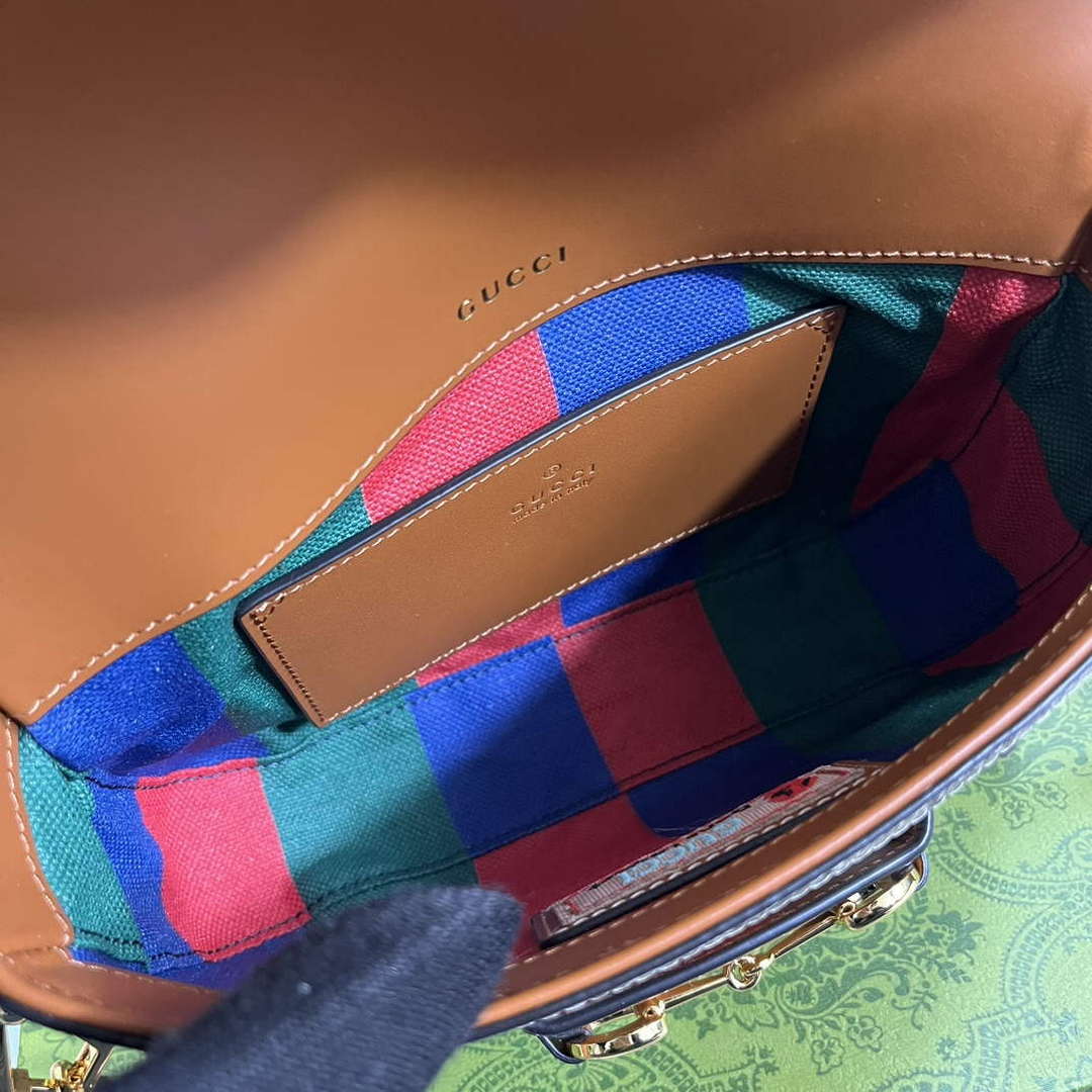 Gucci 658574 Gucci Horsebit 1955 Mini Bag Blue - Default Title - View 9