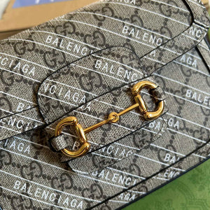 Gucci 658574 Gucci Horsebit 1955 Mini Bag Gray with Pvc Printer Logo - Default Title - View 5