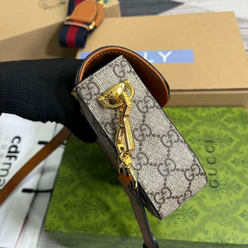 Gucci 658574 Gucci Horsebit 1955 Mini Bag Red Print
