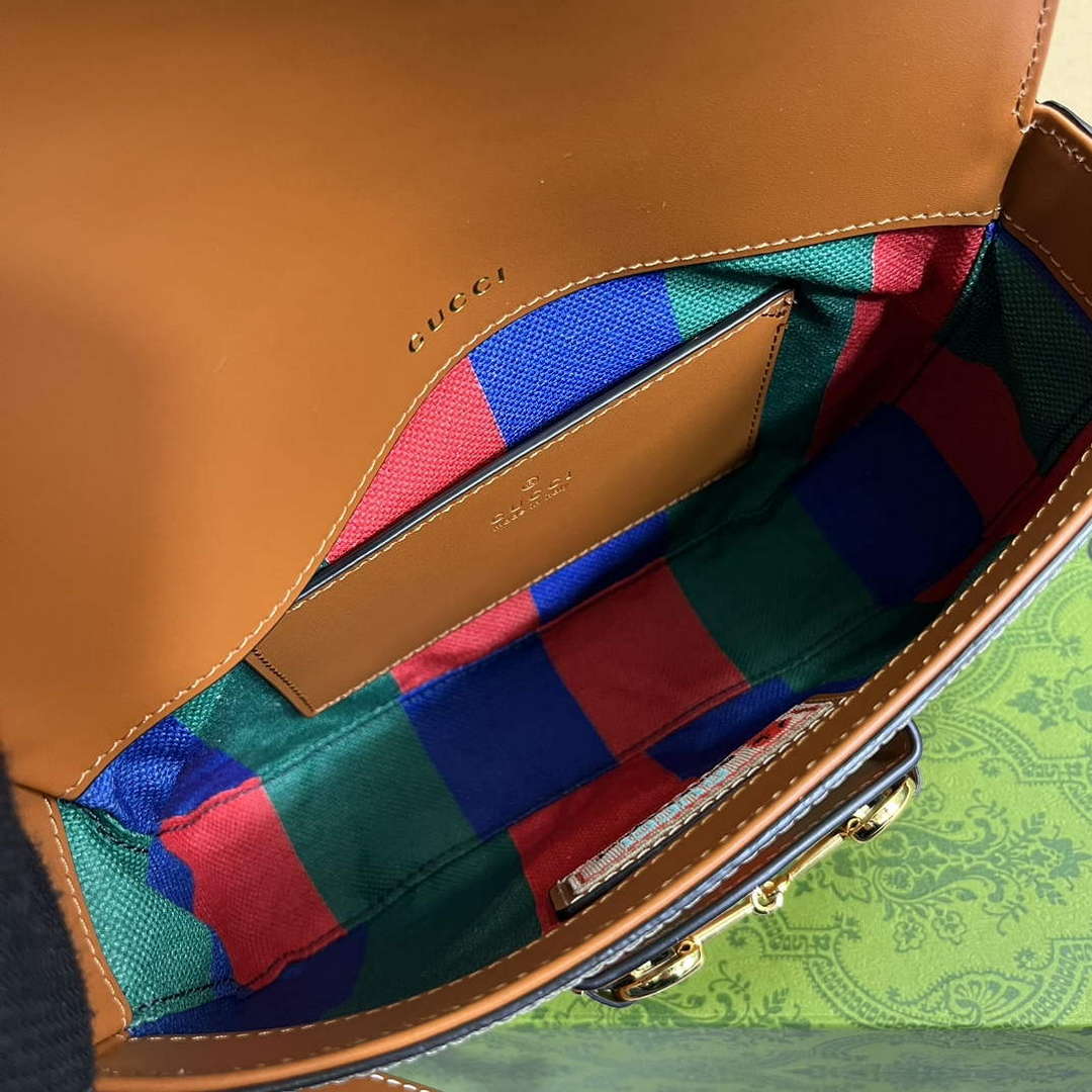 Gucci 658574 Gucci Horsebit 1955 Mini Bag Red Print - Default Title - View 9