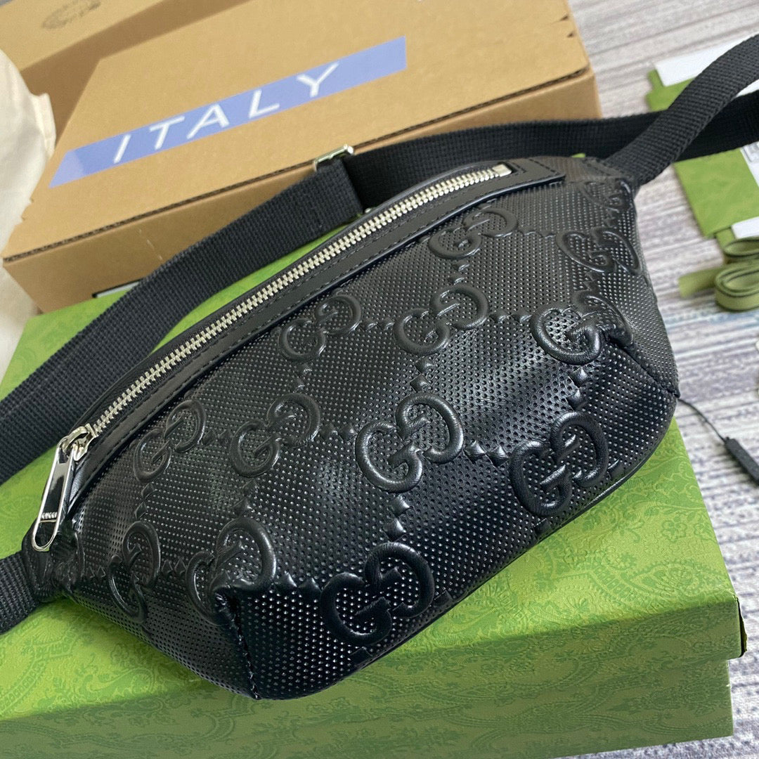 Gucci 658582 GG embossed belt bag Black GG embossed leather - Default Title - View 7