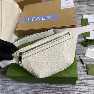 Gucci 658582 GG embossed belt bag White GG embossed leather - Default Title - View 3