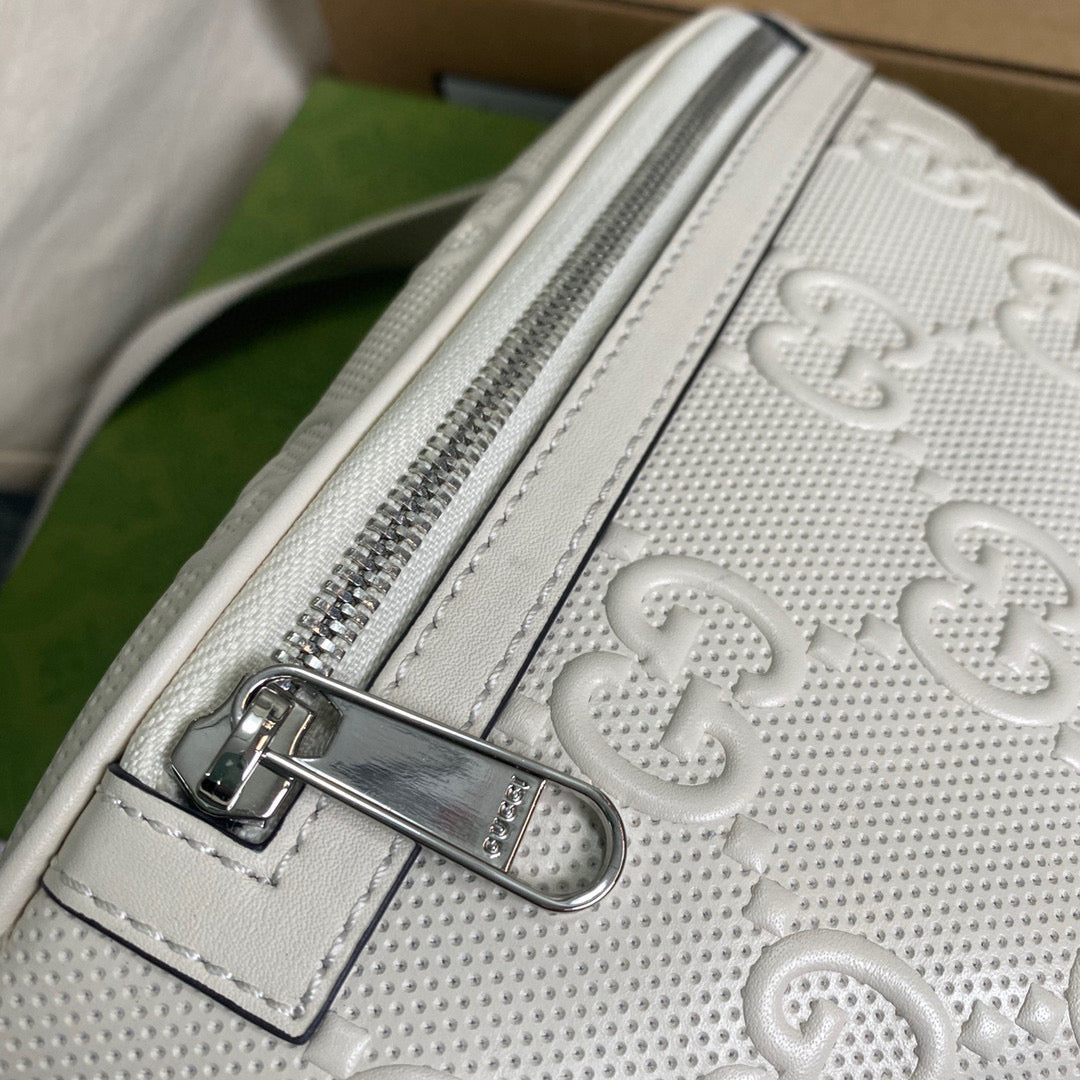 Gucci 658582 GG embossed belt bag White GG embossed leather - Default Title - View 6