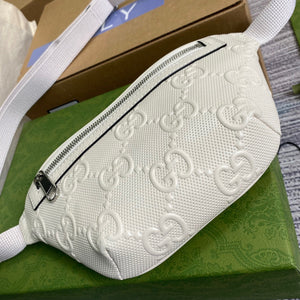 Gucci 658582 GG embossed belt bag White GG embossed leather - Default Title - View 7
