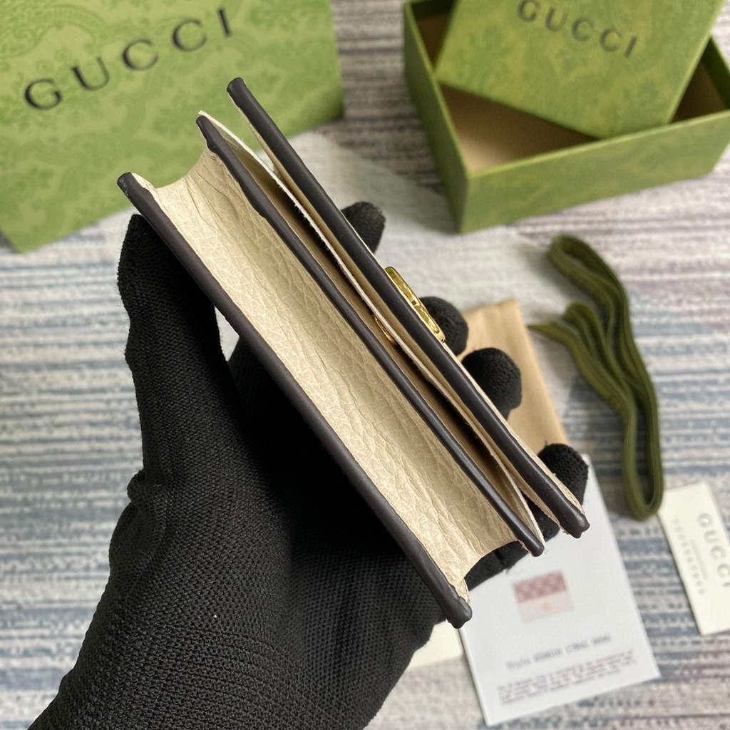Gucci 658610 GG Marmont Card Case Wallet White