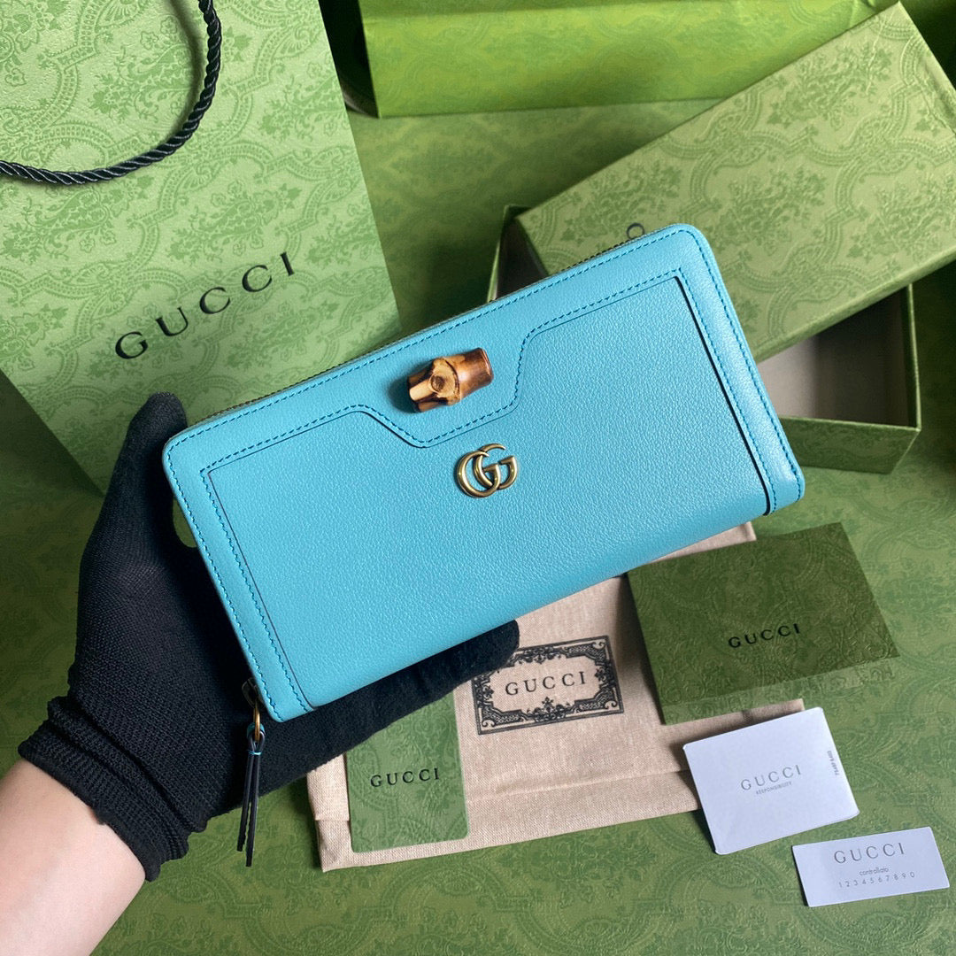 Gucci 658634 Diana Continental Wallet in Blue