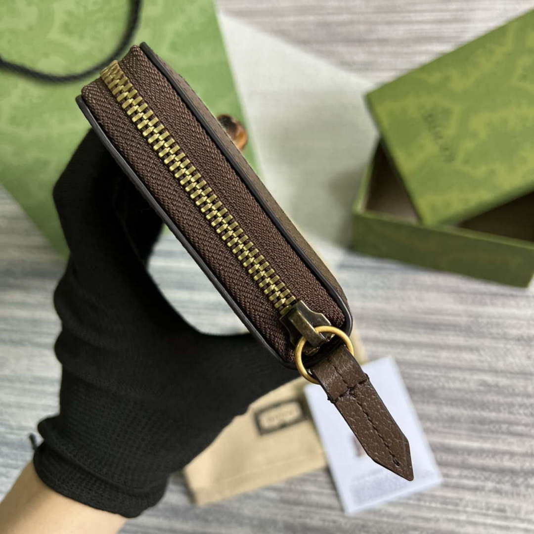 Gucci 658634 Original Brown leather bamboo wallet - Default Title - View 3