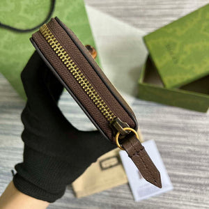 Gucci 658634 Original Brown leather bamboo wallet - Default Title - View 3