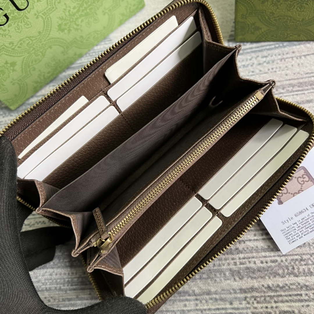 Gucci 658634 Original Brown leather bamboo wallet - Default Title - View 7