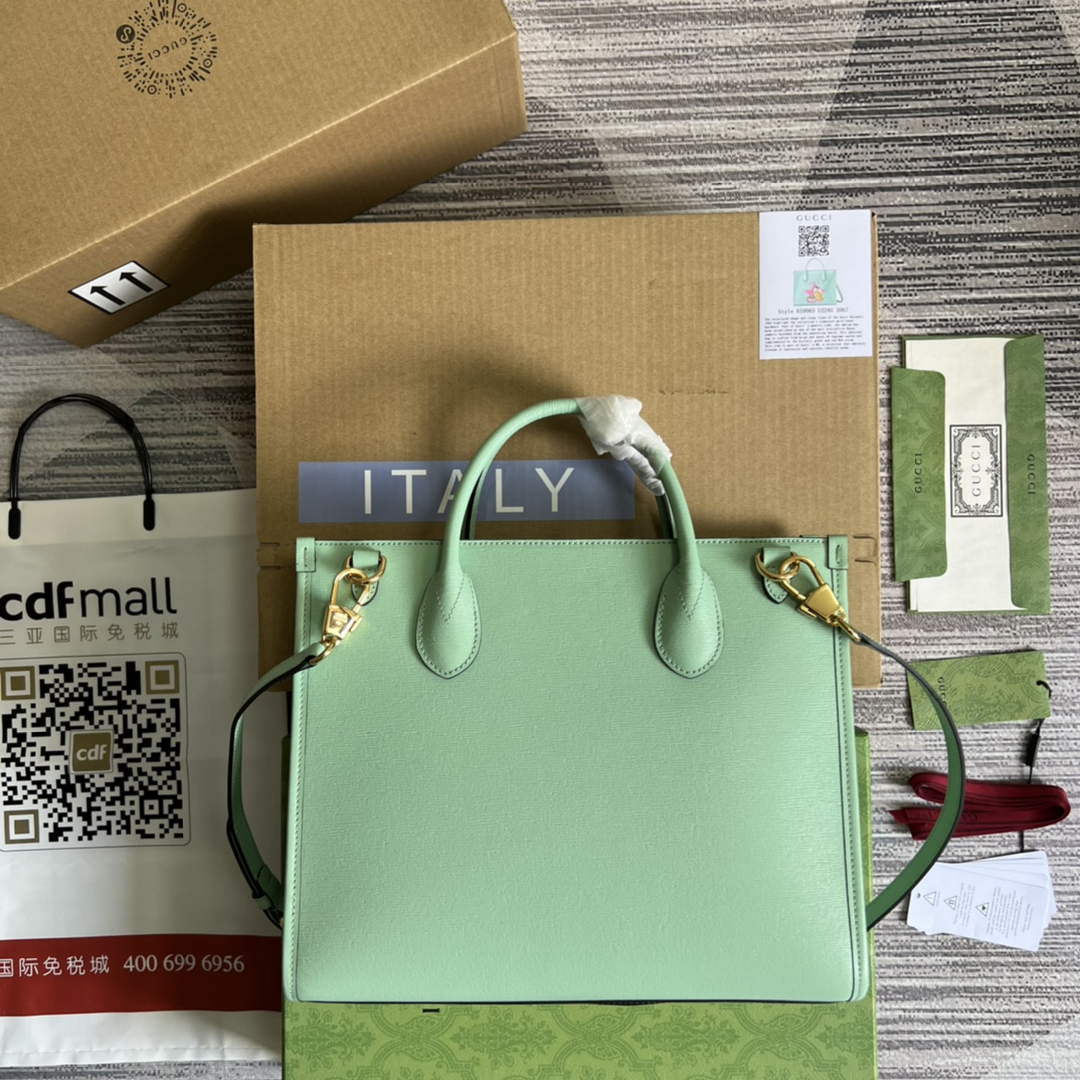 Gucci 659983 Bananya Print Small Tote Pale green - Default Title - View 2