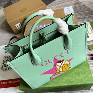 Gucci 659983 Bananya Print Small Tote Pale green - Default Title - View 4