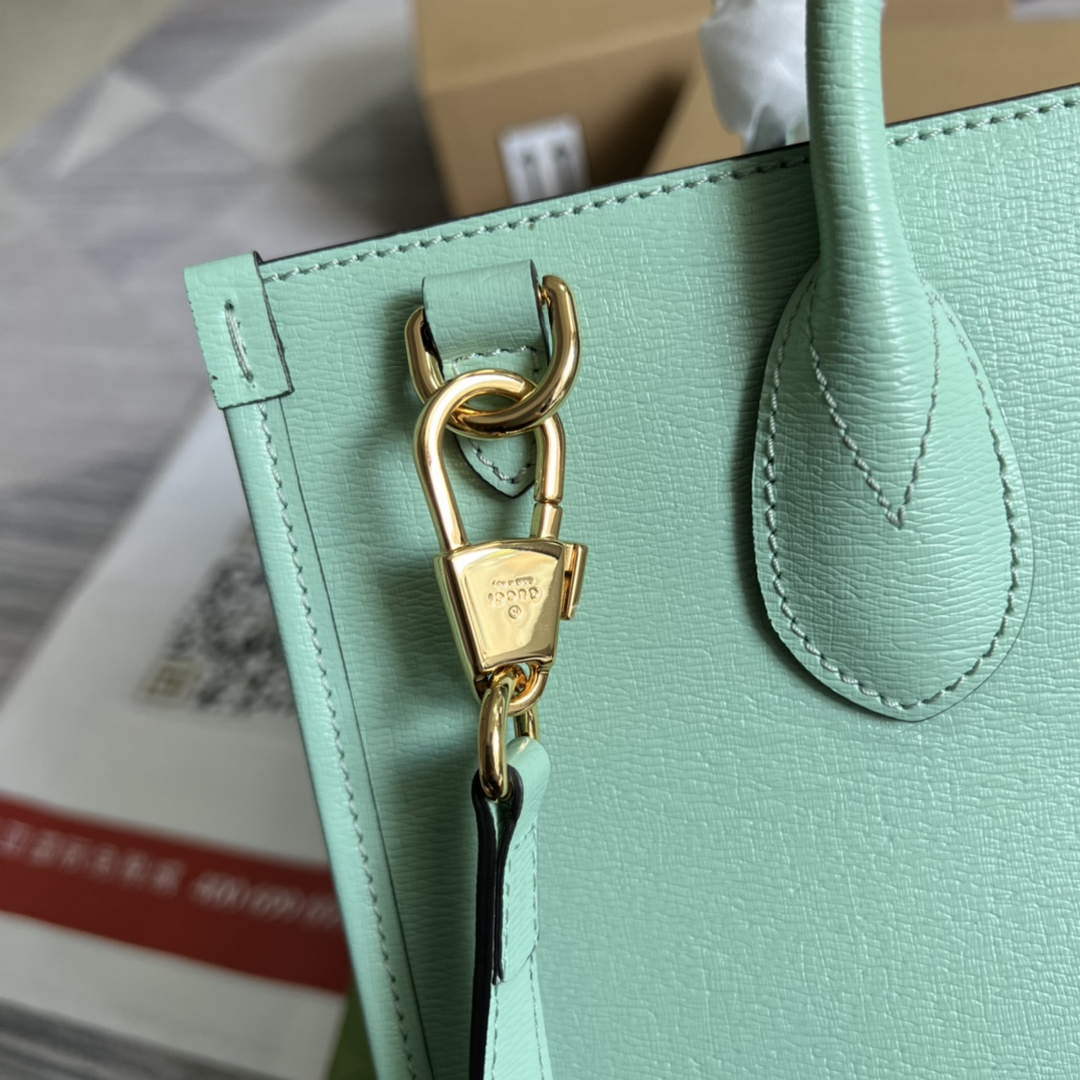 Gucci 659983 Bananya Print Small Tote Pale green