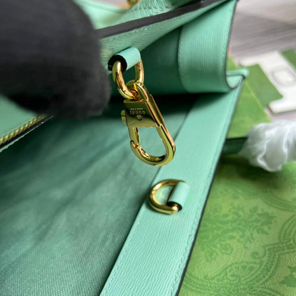 Gucci 659983 Bananya Print Small Tote Pale green