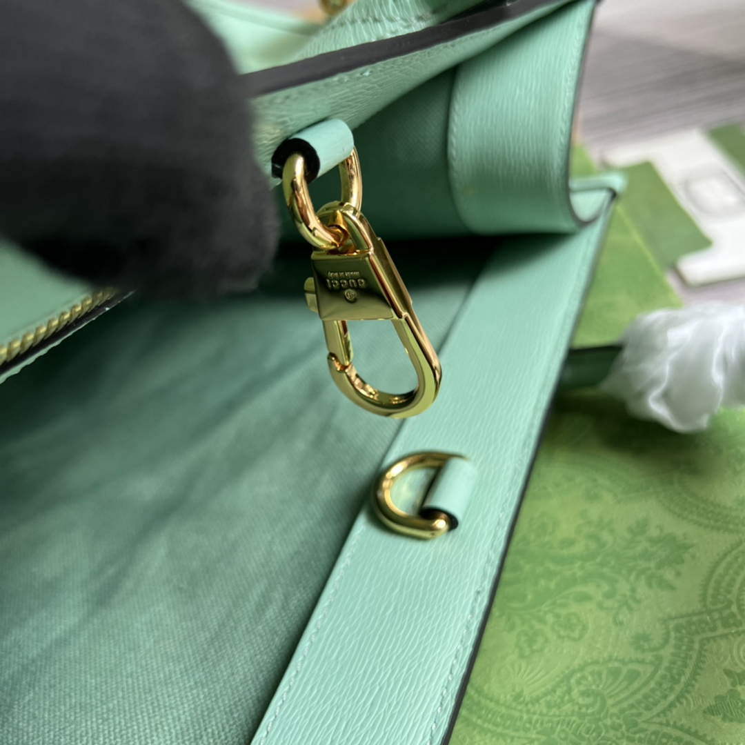 Gucci 659983 Bananya Print Small Tote Pale green